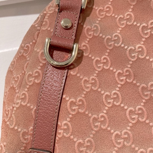 Authentic GUCCI Abbey Shoulder Tote Bag GG Suede Leather - Picture 6 of 17